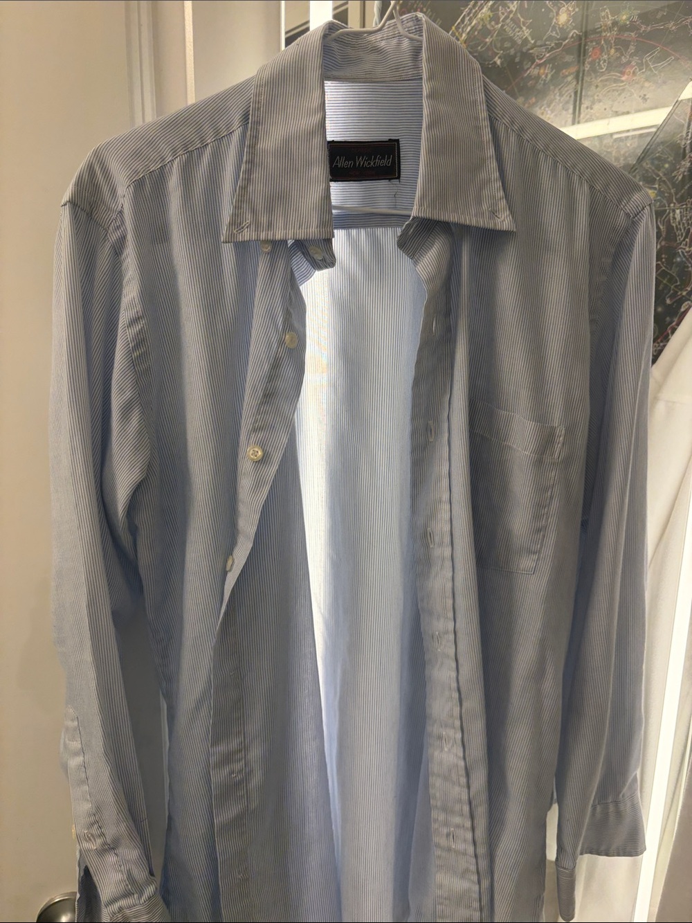 Light Blue Pinstripe Men's Dress Shirt